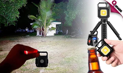 COB Rechargeable LED Flashlight with Mini Tripod!